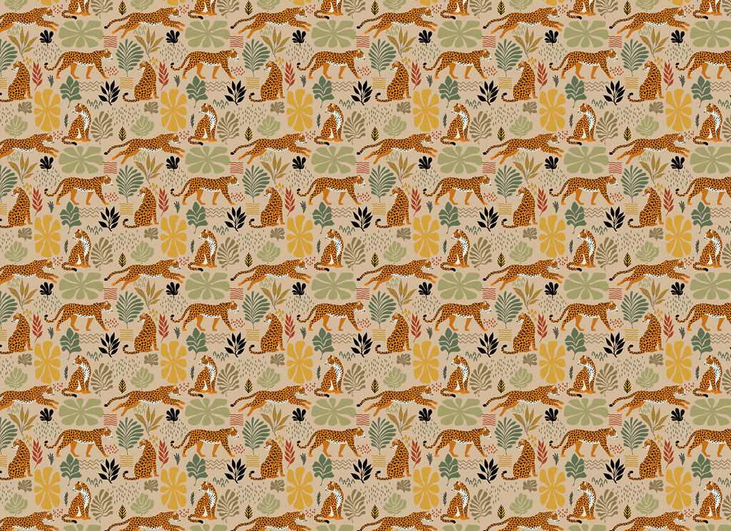 Pattern of cheetahs and plants