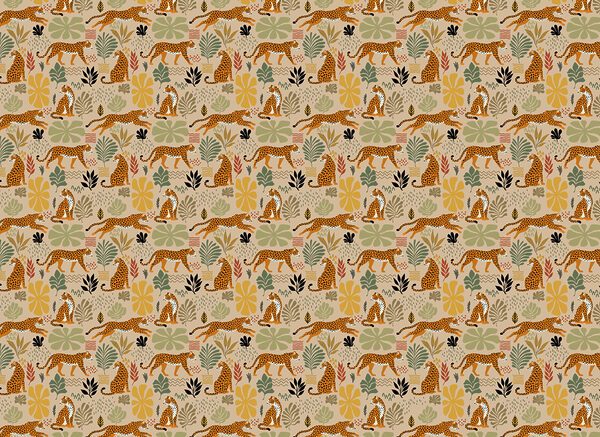 Pattern of cheetahs and plants