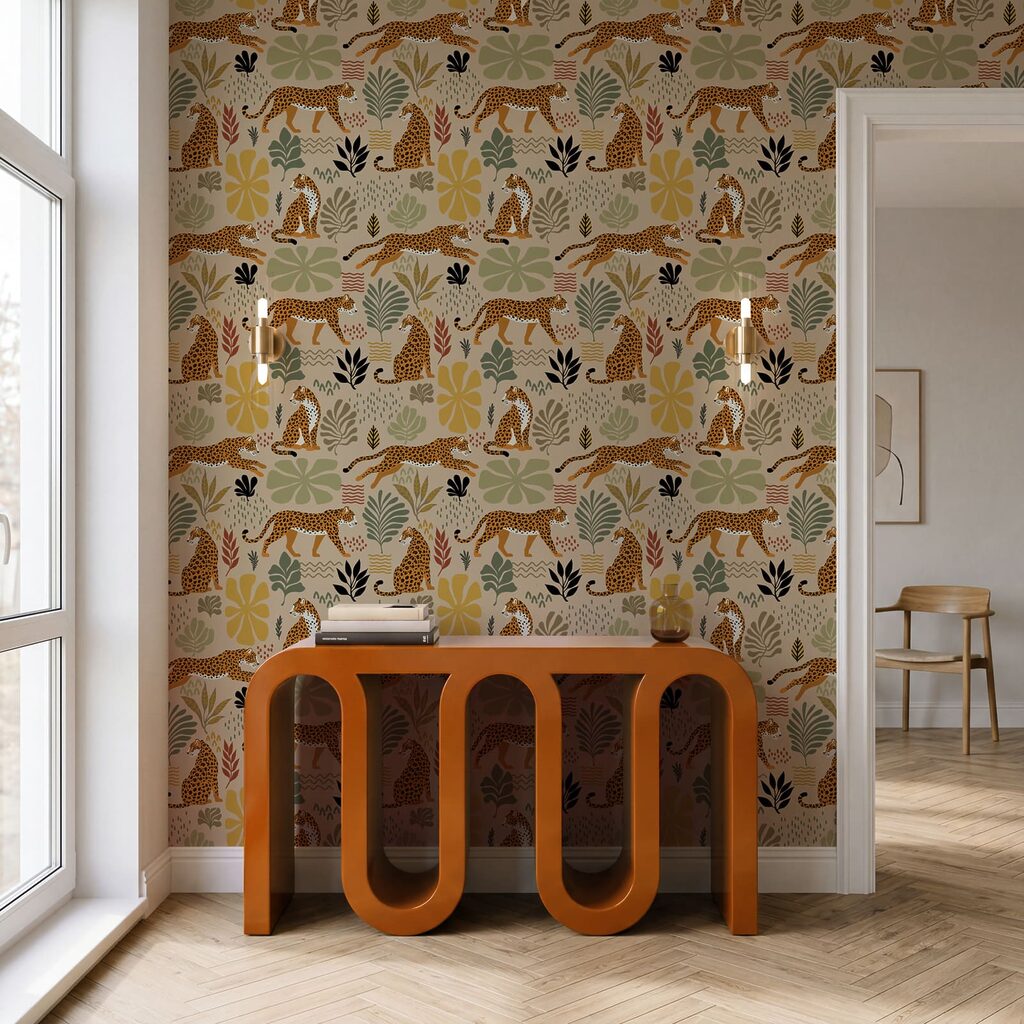 Pattern of cheetahs and plants