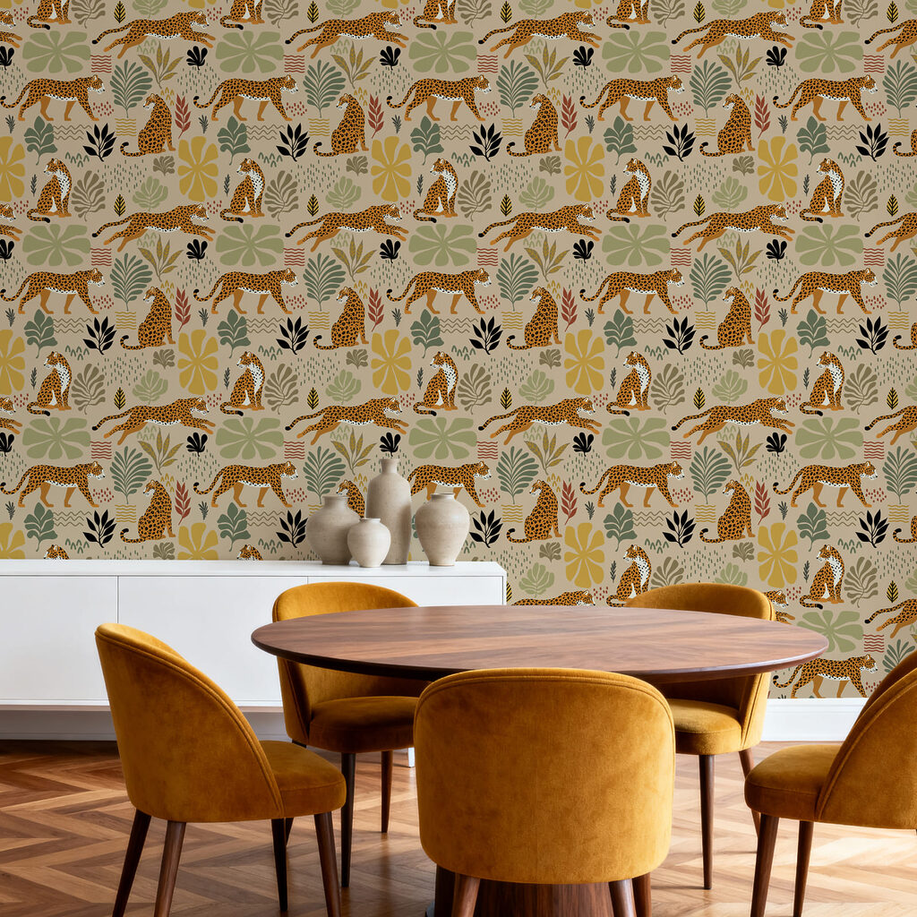 Pattern of cheetahs and plants