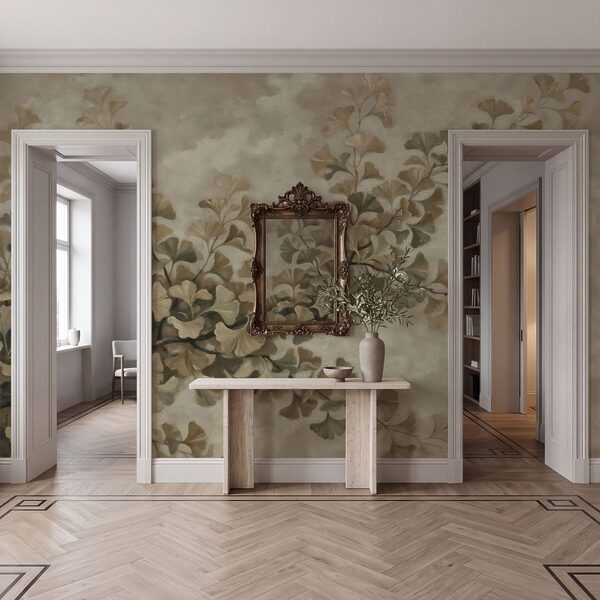 Painting of a branch with leaves Painting of a branch with leaves