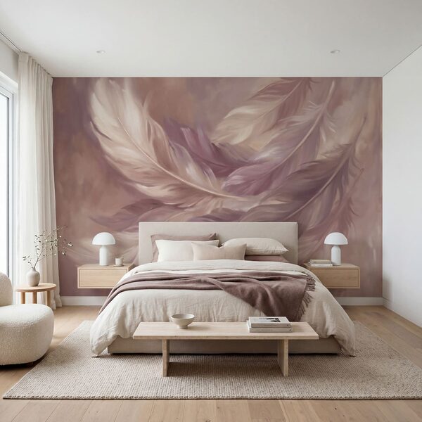 Delicate feathers in soft hues