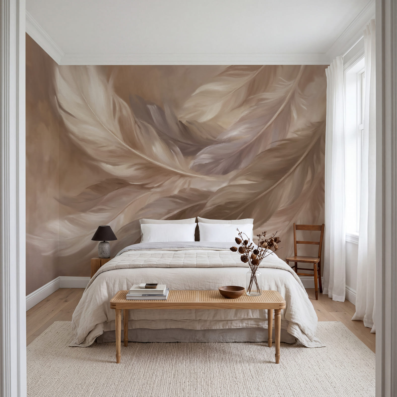 Gentle feathers in soft hues Gentle feathers in soft hues