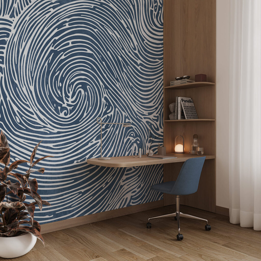 Blue and white swirl pattern Blue and white swirl pattern