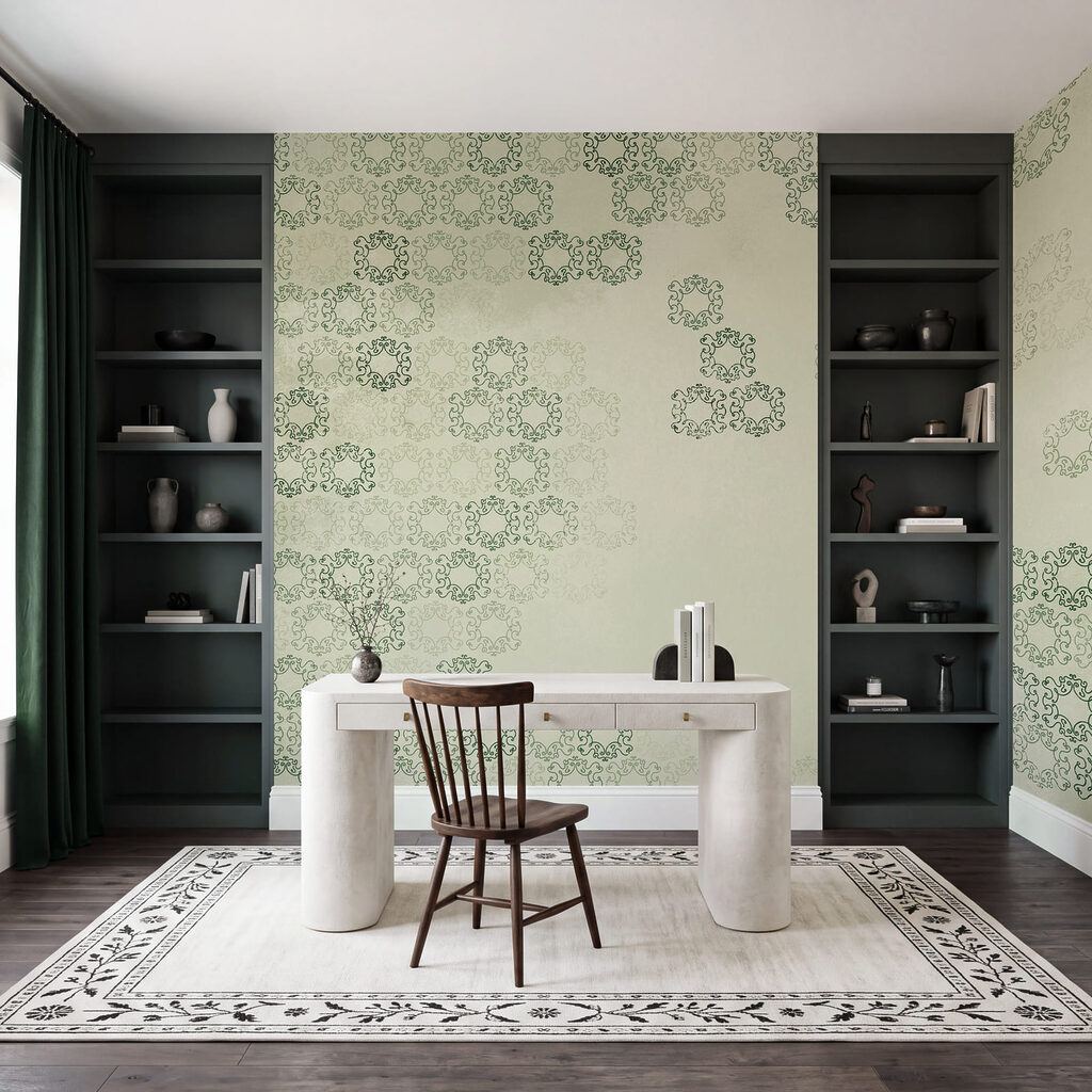 White background with black and green design White background with black and green design