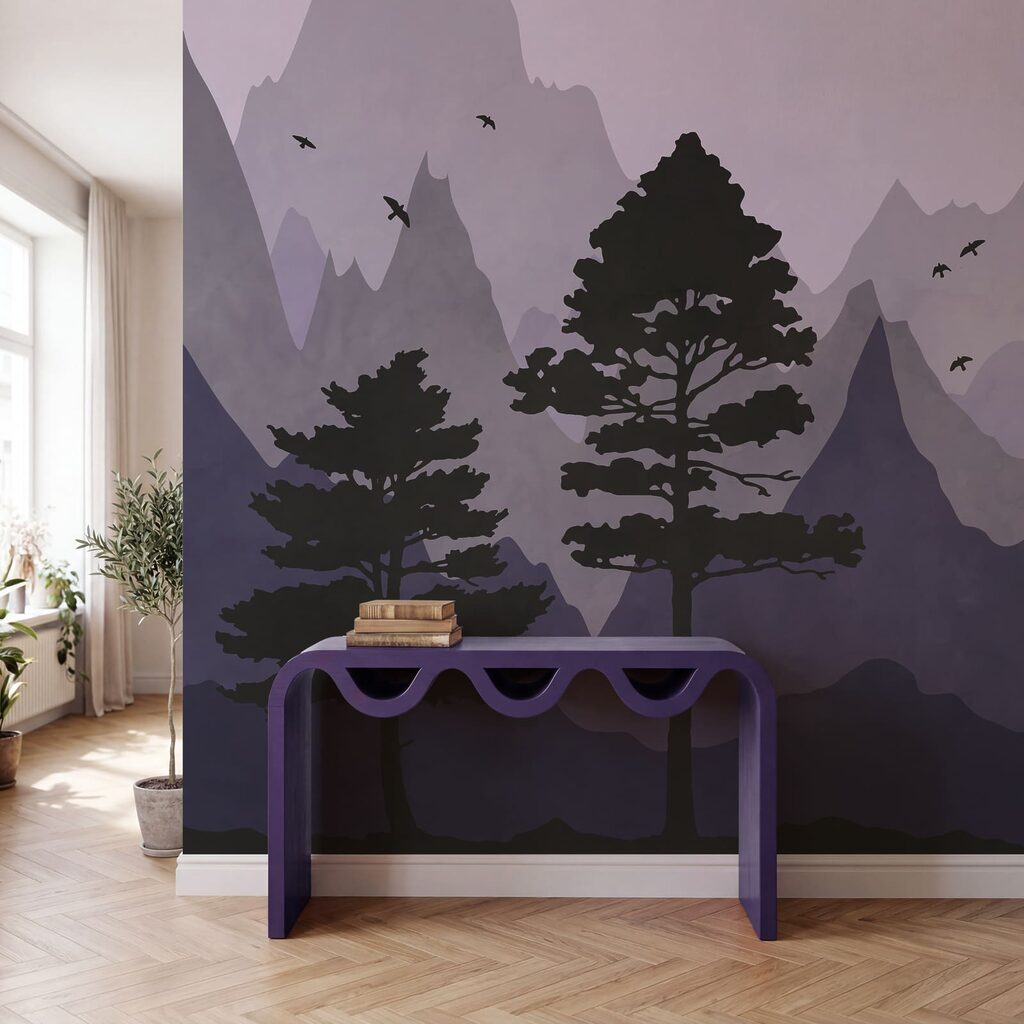 Landscape with mountains and trees