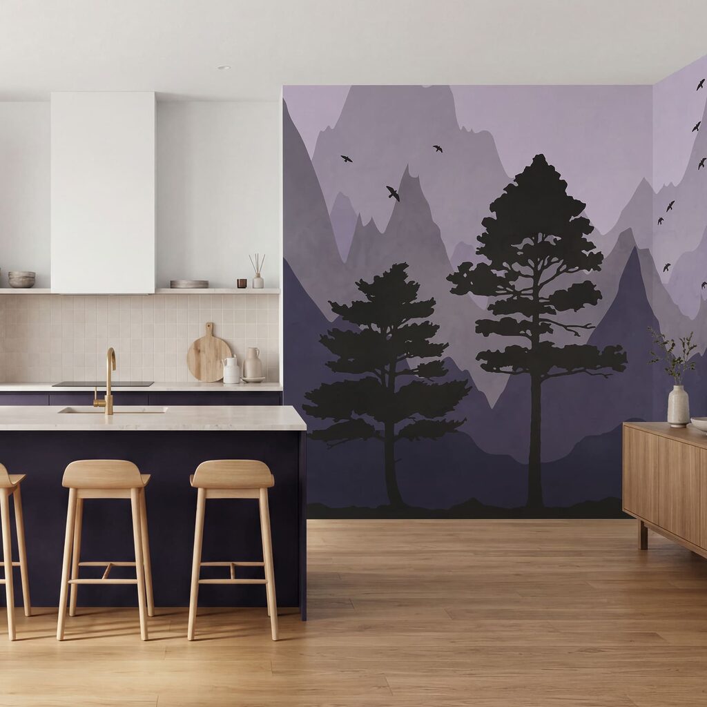 Landscape with mountains and trees