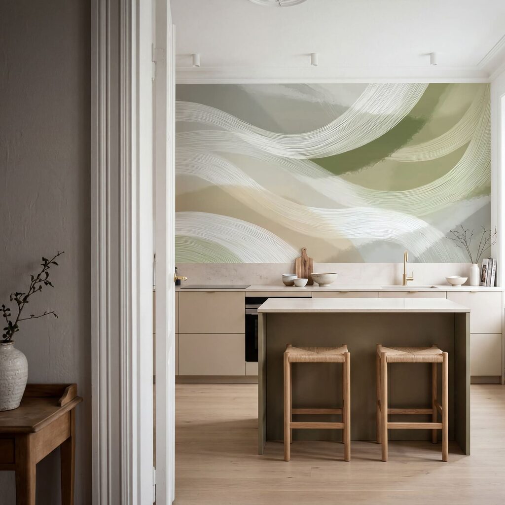 Soft waves in peaceful tones