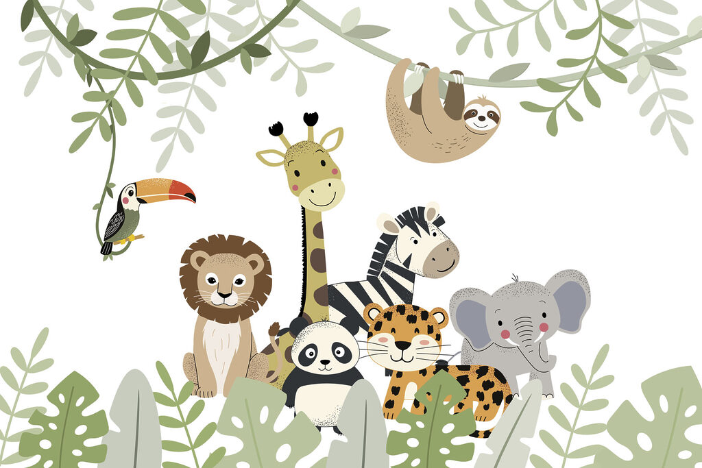Group of animals in the jungle Group of animals in the jungle