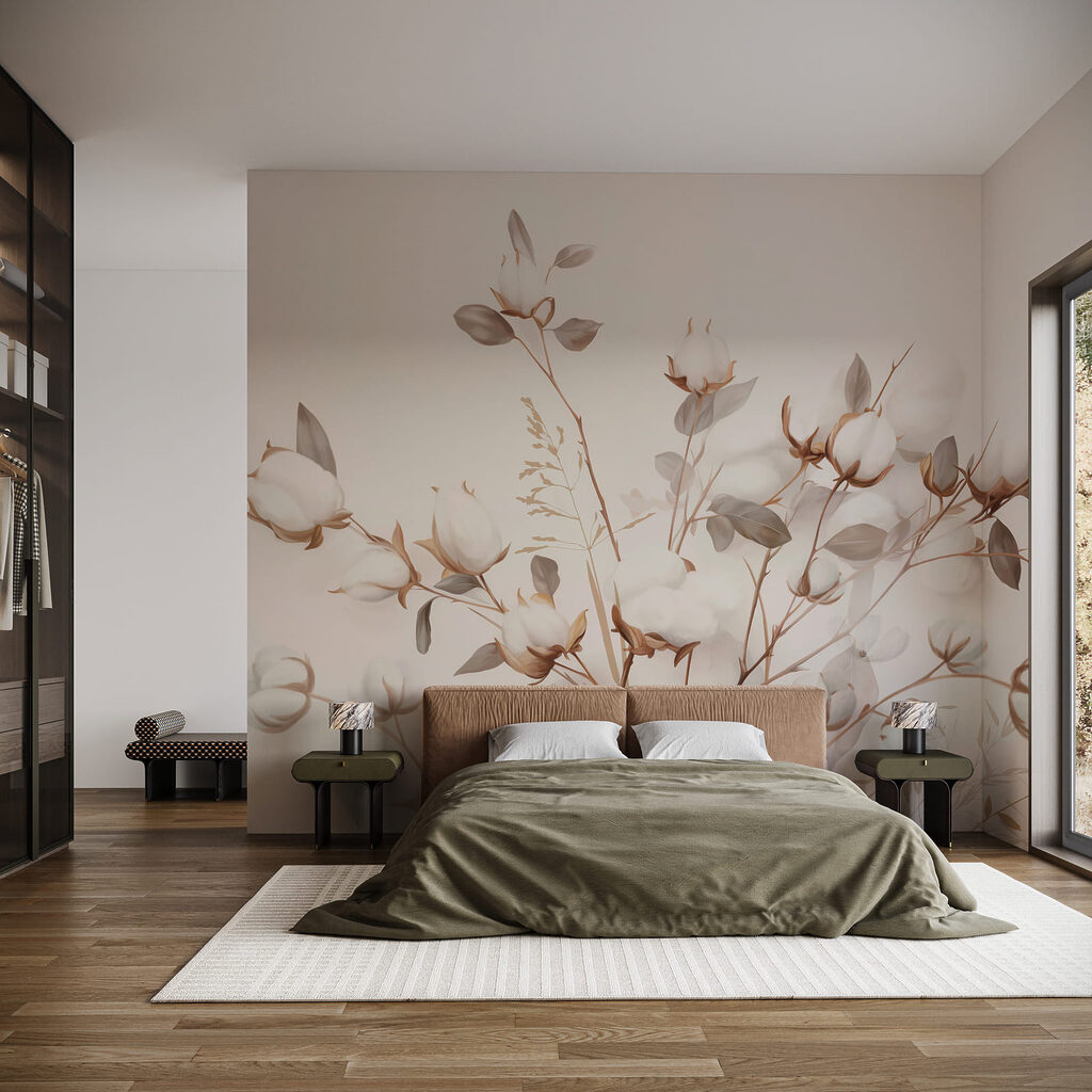 Delicate cotton blooms in soft tones Delicate cotton blooms in soft tones