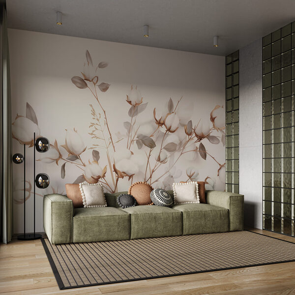 Delicate cotton blooms in soft tones Delicate cotton blooms in soft tones