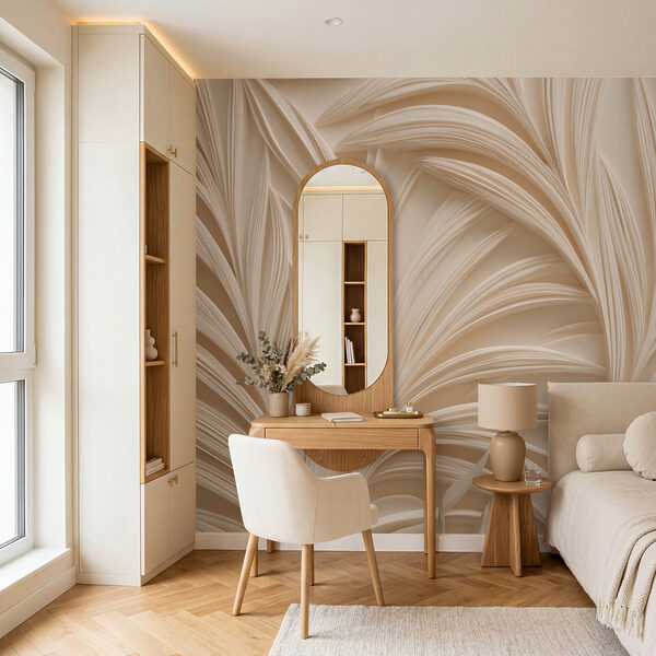 Elegant leaf patterns in soft tones Elegant leaf patterns in soft tones
