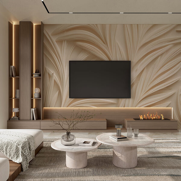 Elegant leaf patterns in soft tones Elegant leaf patterns in soft tones