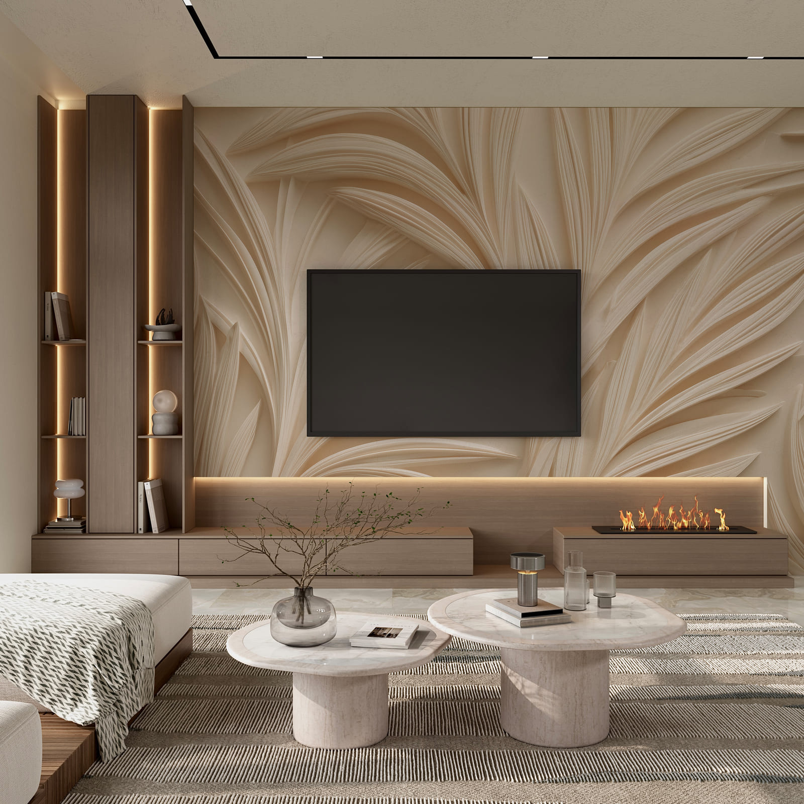 Elegant leaf patterns in soft tones Elegant leaf patterns in soft tones
