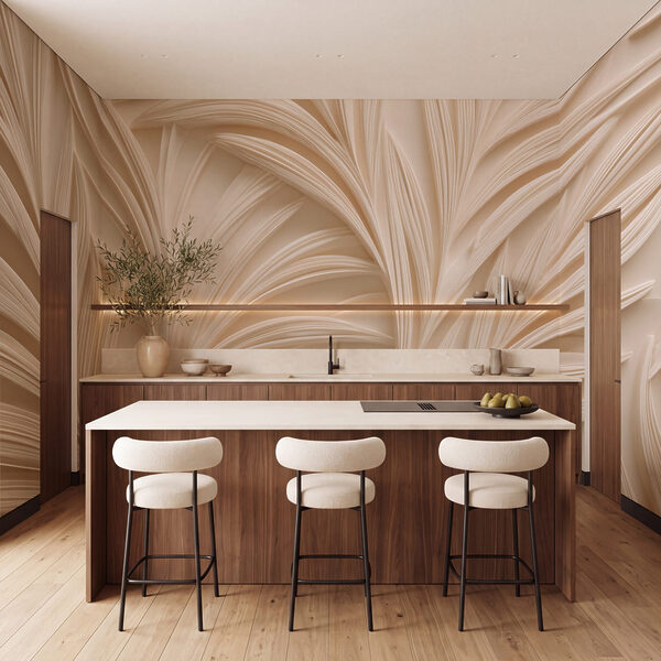Elegant leaf patterns in soft tones Elegant leaf patterns in soft tones
