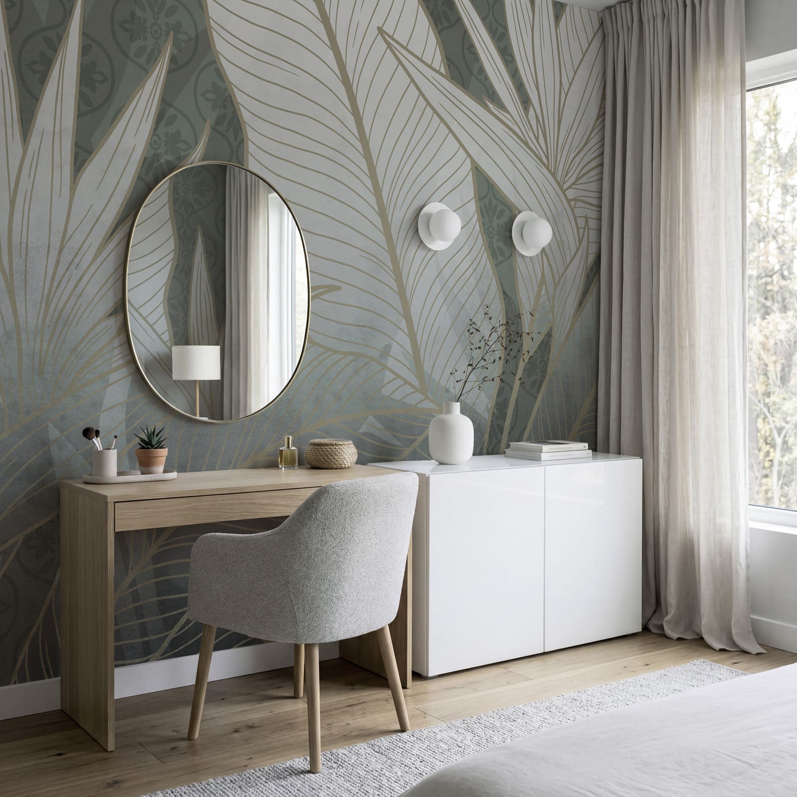 Elegant botanical design in soft hues