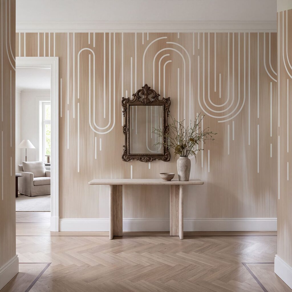 White lines on a brown background