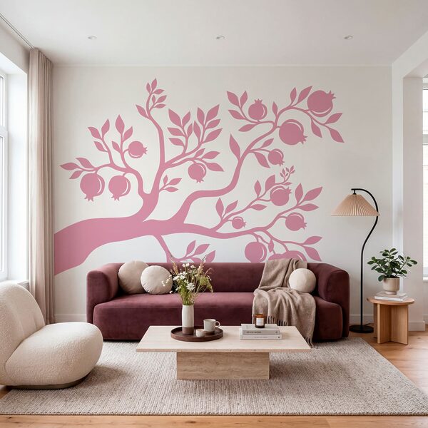 Tree with pink branches and fruit