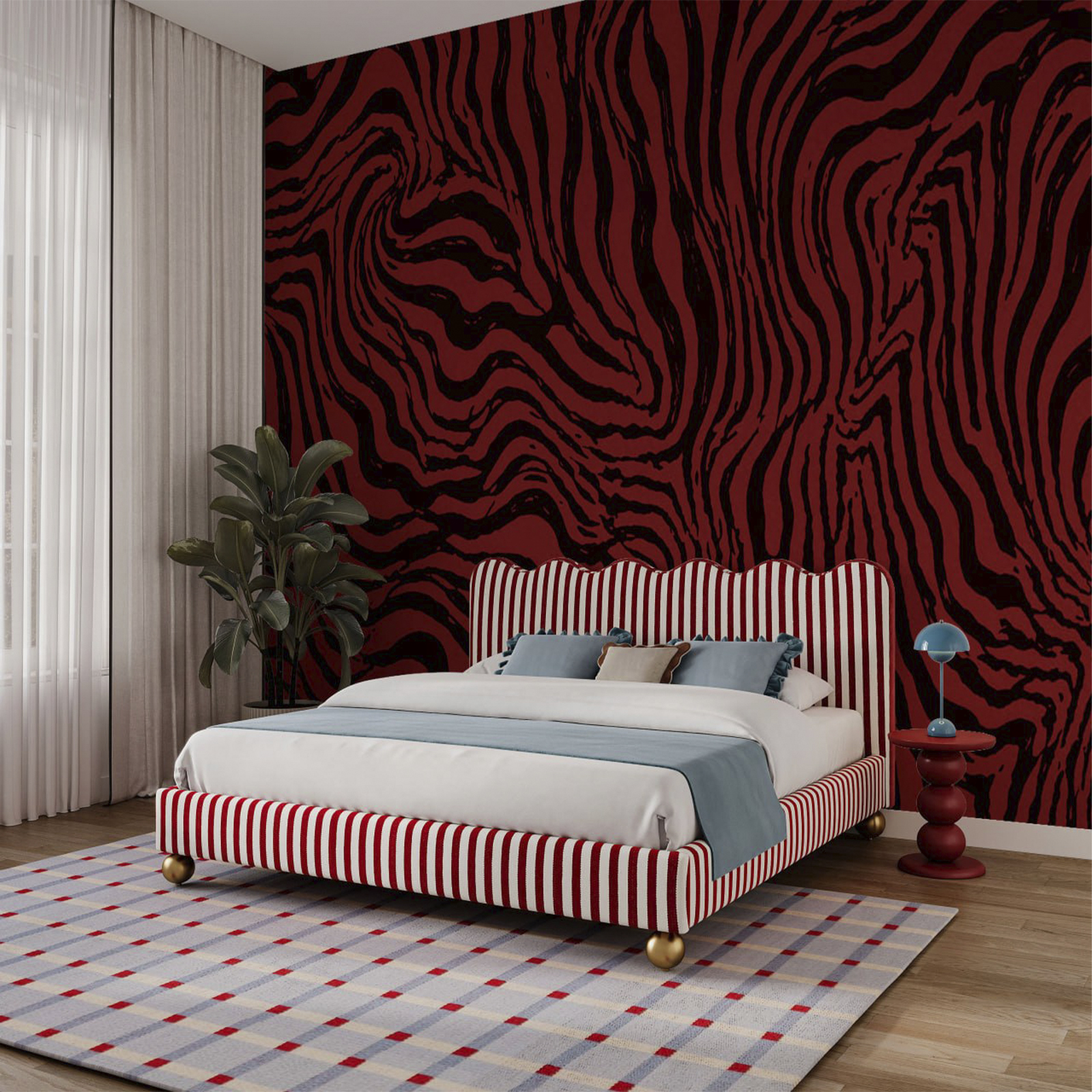 Red and black striped pattern