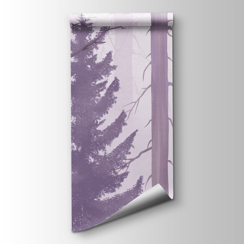 Foggy forest with trees Foggy forest with trees