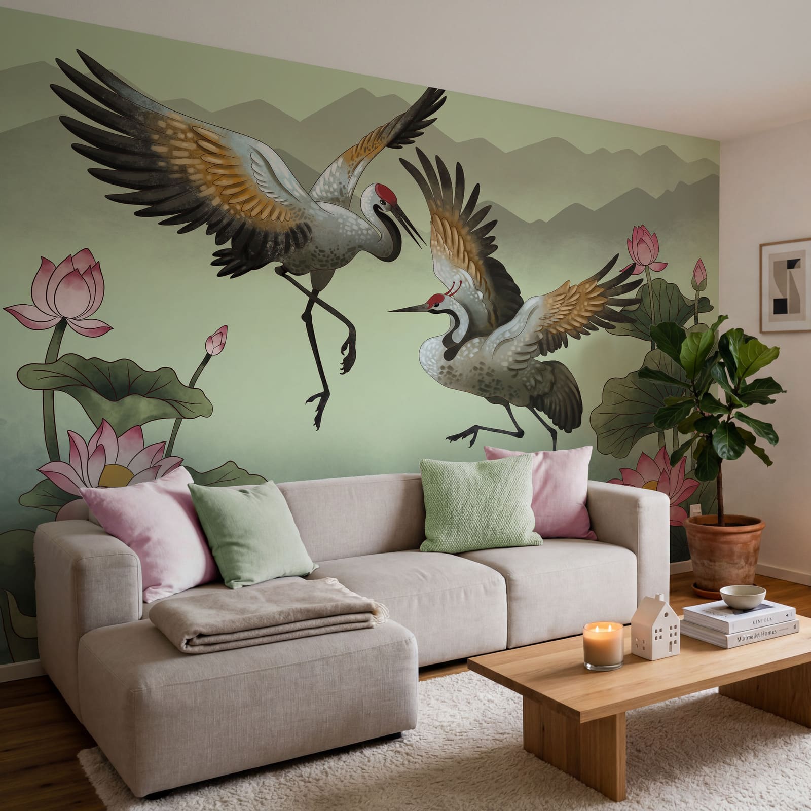 Couple of cranes in flight