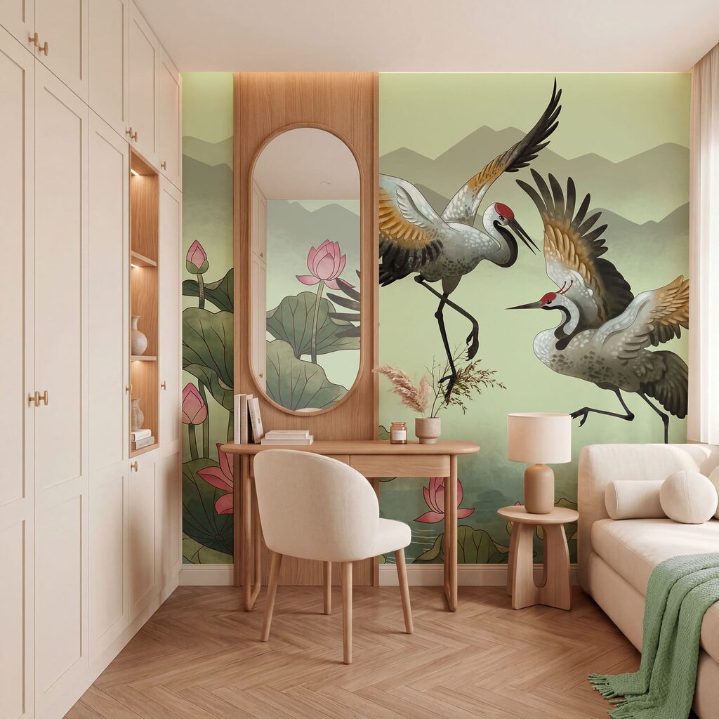 Couple of cranes in flight