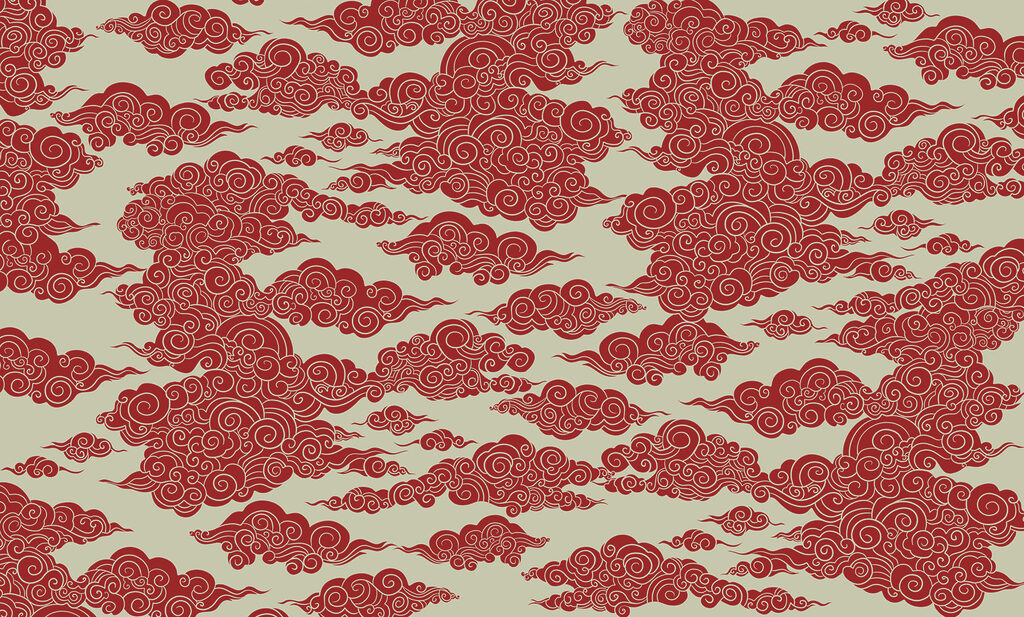 Pattern of red clouds