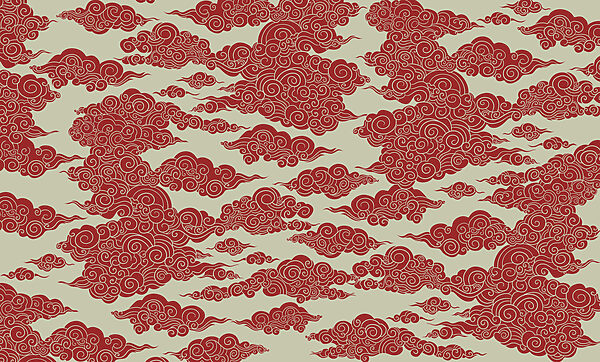 Pattern of red clouds