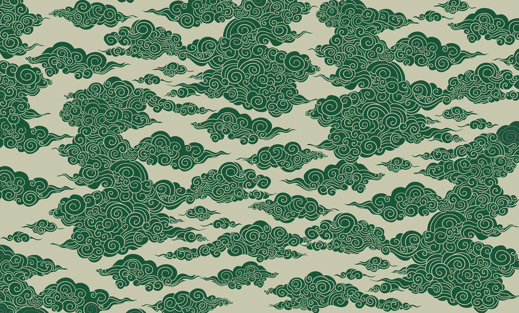 Pattern of green clouds