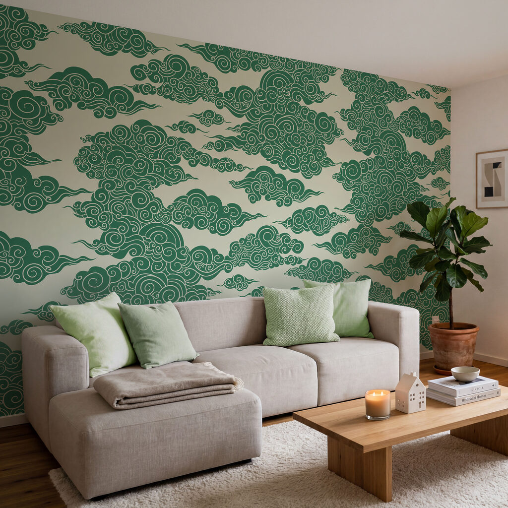 Pattern of green clouds