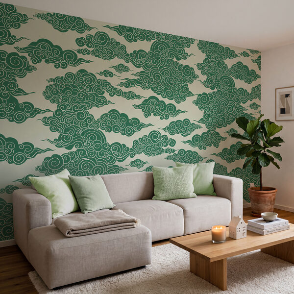 Pattern of green clouds