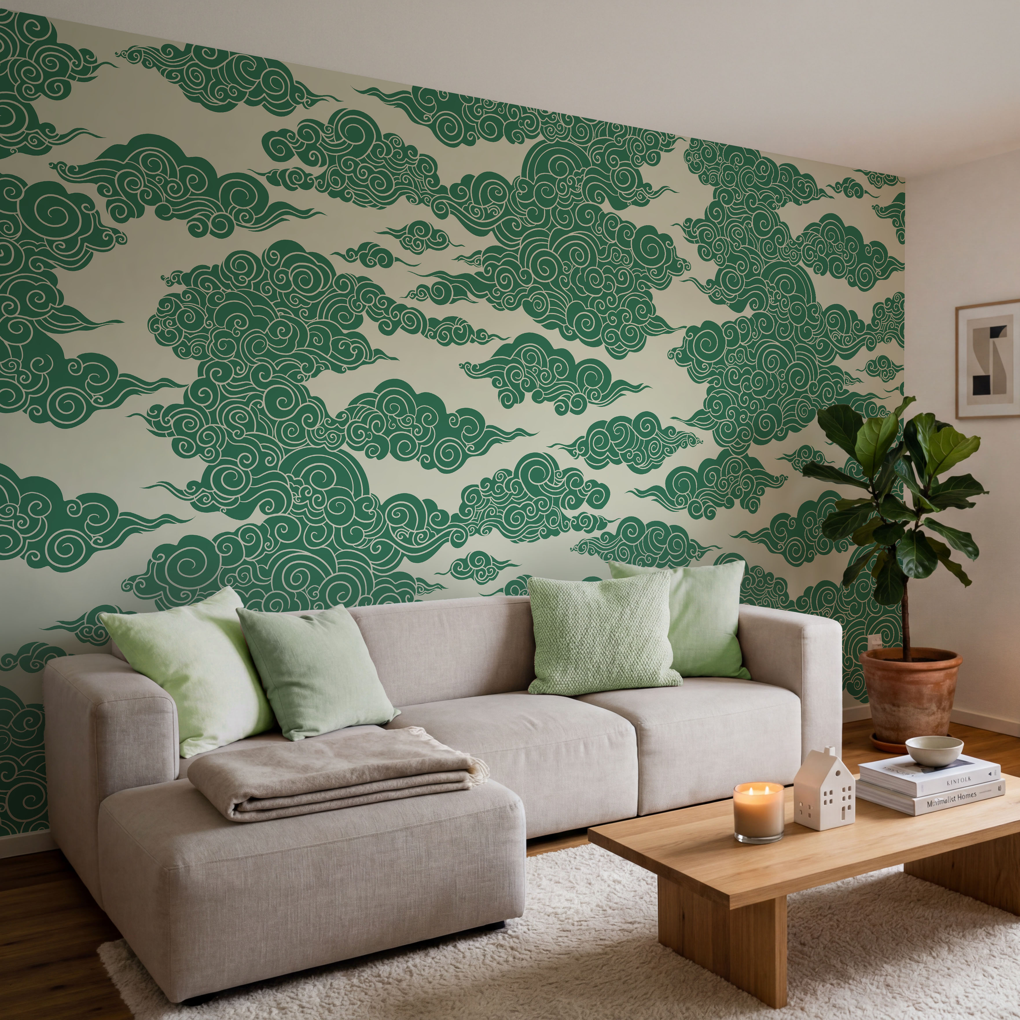 Pattern of green clouds