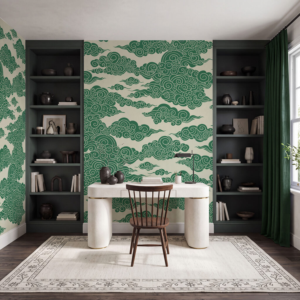 Pattern of green clouds