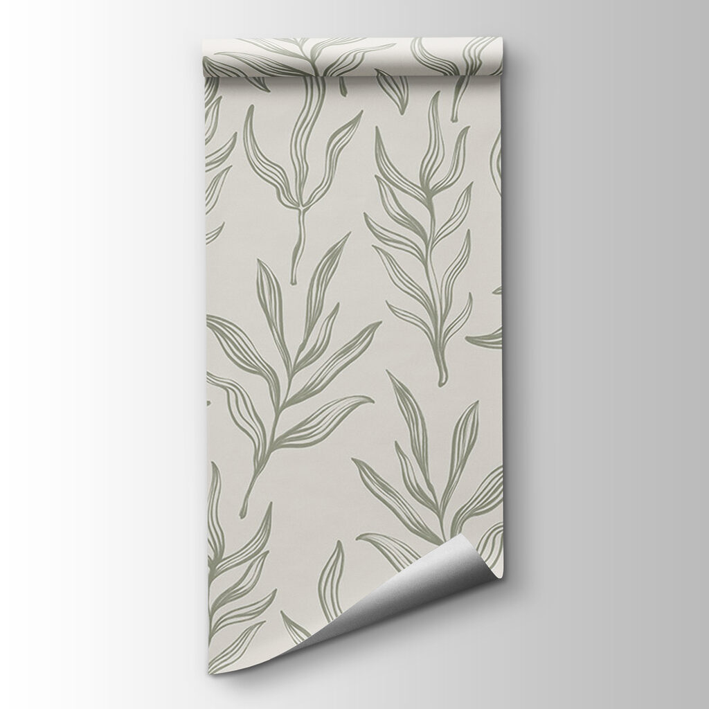 Pattern of leaves on a white background