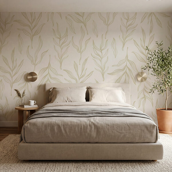 Pattern of leaves on a white background