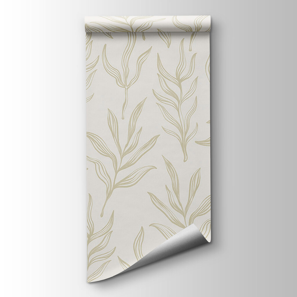 Pattern of leaves on a white background
