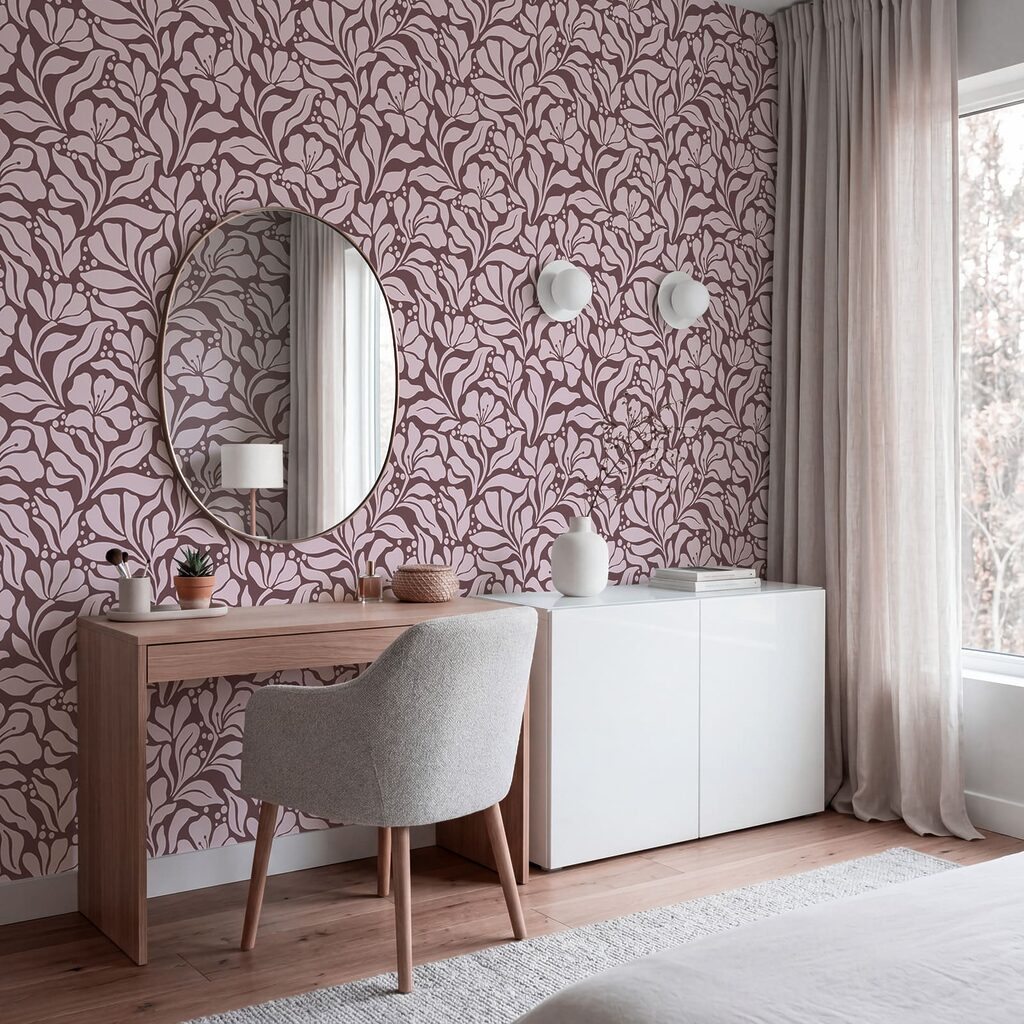 Pattern of flowers on a pink background