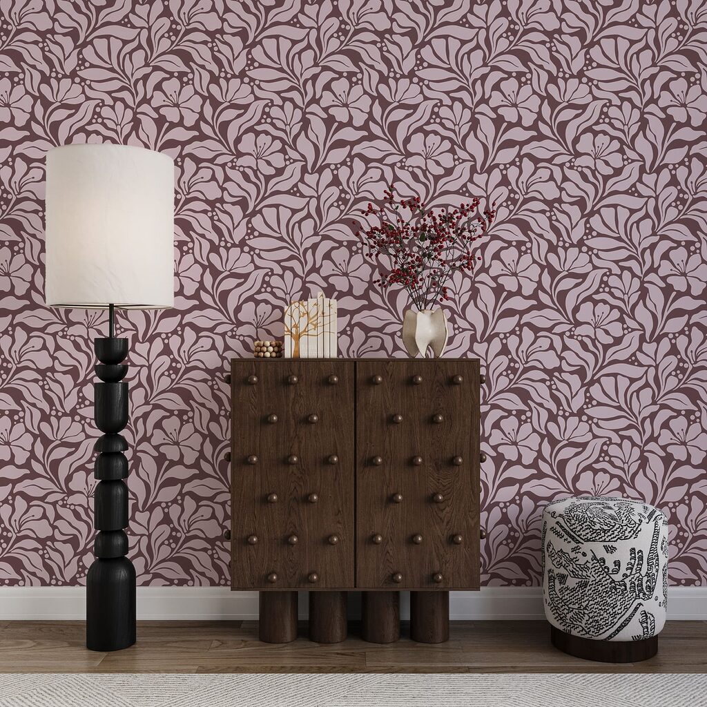 Pattern of flowers on a pink background