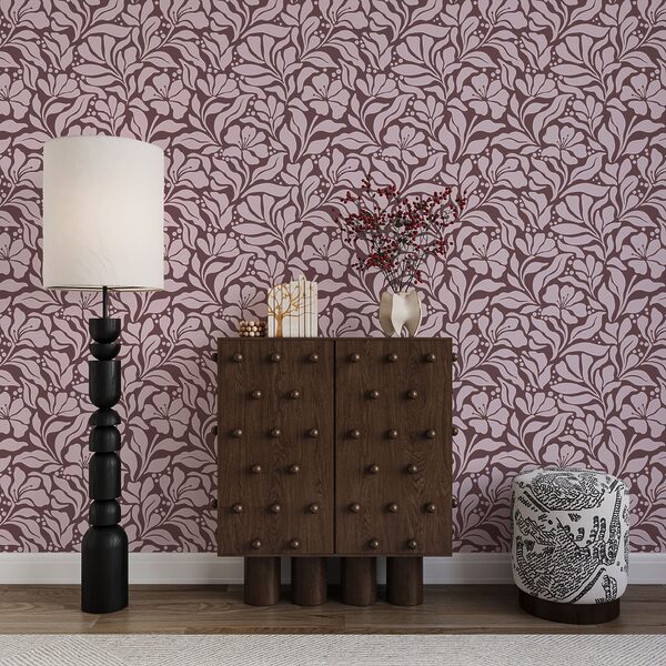 Pattern of flowers on a pink background