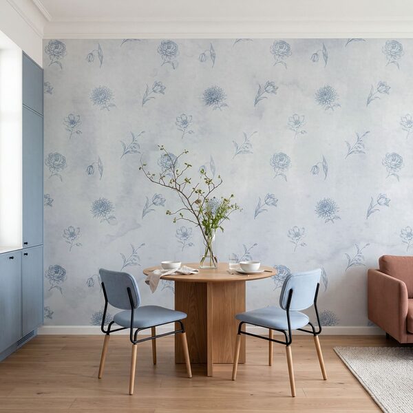 Blue and white floral pattern Blue and white floral pattern