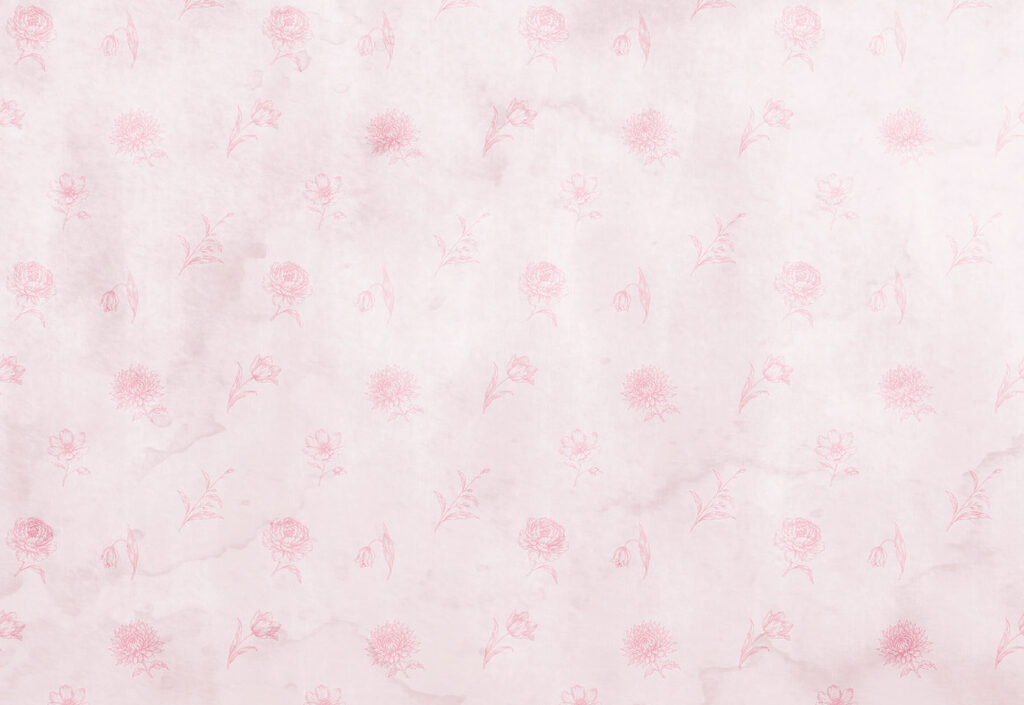 Pink flower pattern on a white surface