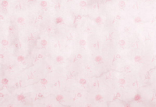Pink flower pattern on a white surface