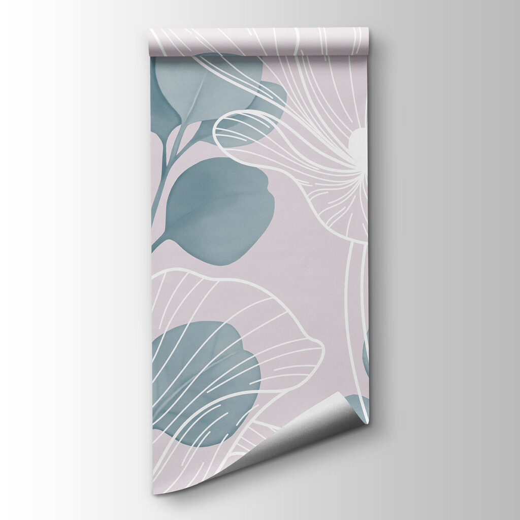 Serene pastel botanical illustration