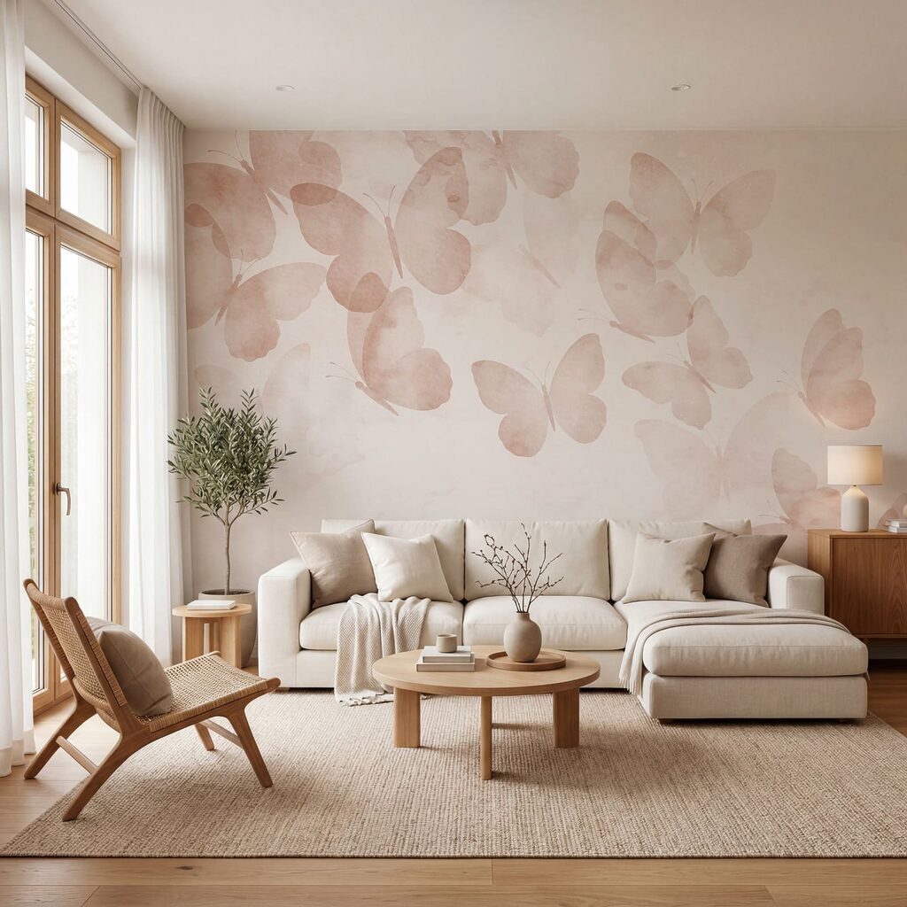 Group of butterflies on a white background