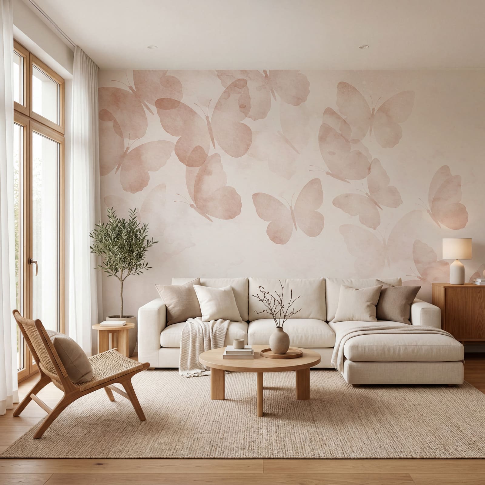 Group of butterflies on a white background