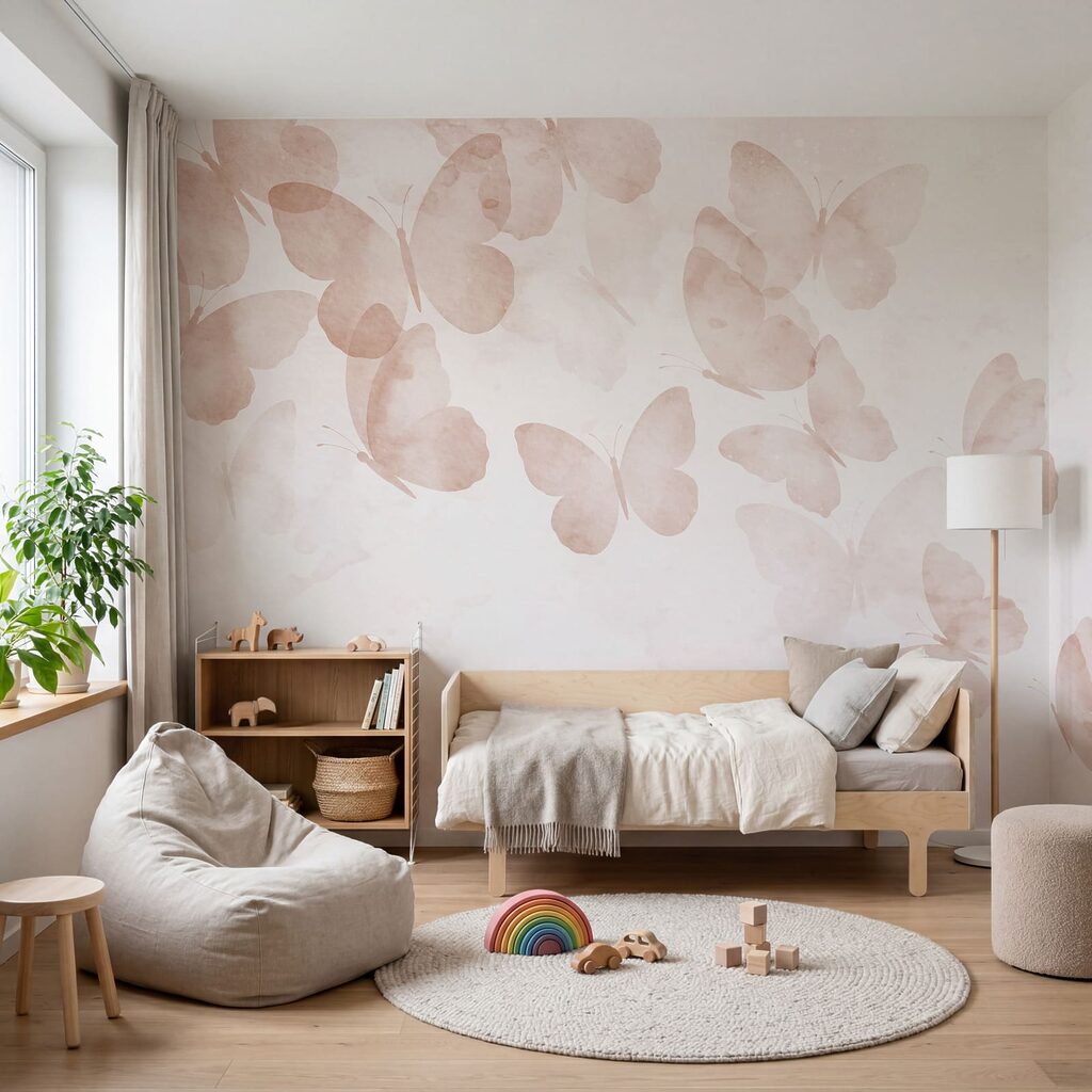 Group of butterflies on a white background