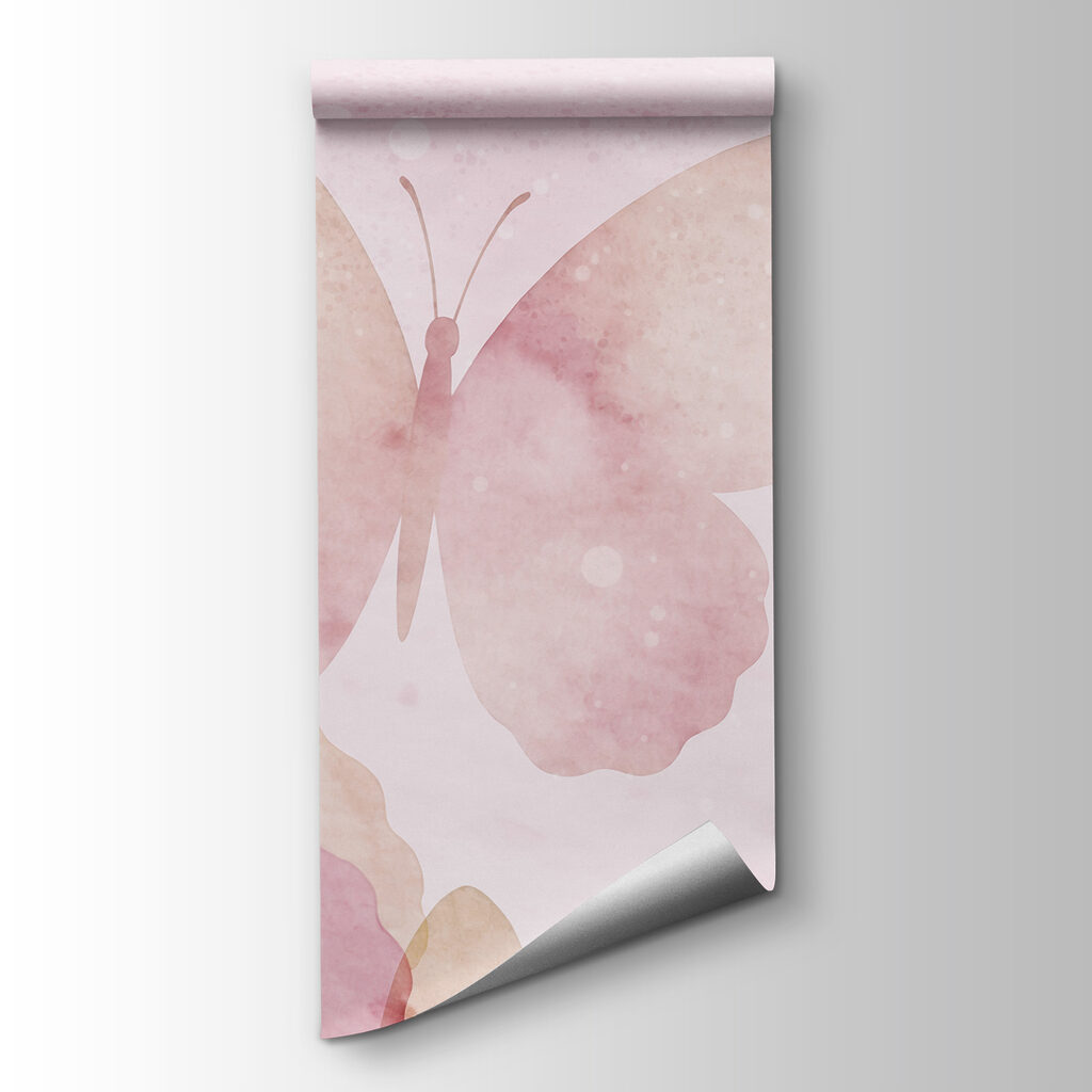 Group of butterflies on a pink background