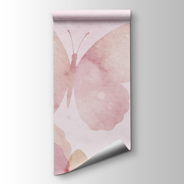 Group of butterflies on a pink background