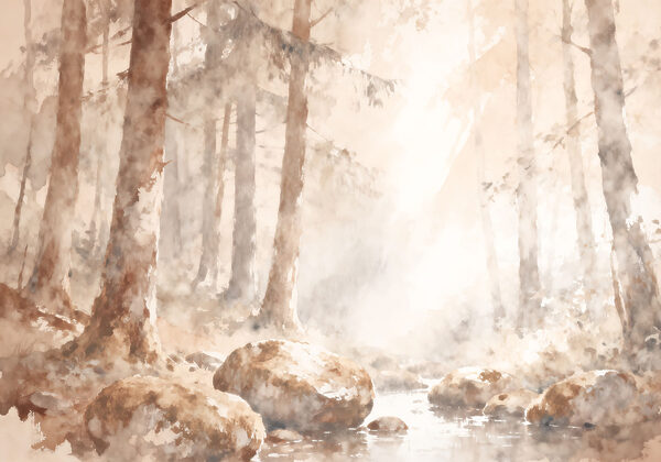 Water with rocks in the middle of a forest Water with rocks in the middle of a forest