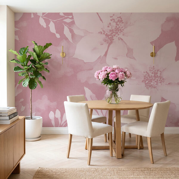 Pink floral pattern with white flowers Pink floral pattern with white flowers